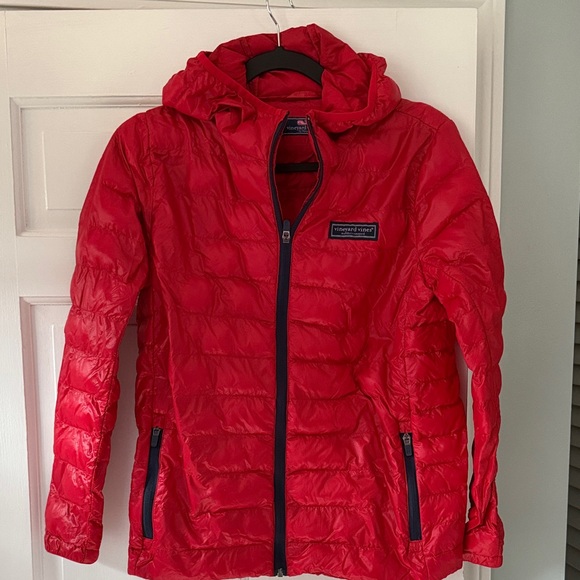 Vineyard Vines Kids Cherry Red Puffer Jacket